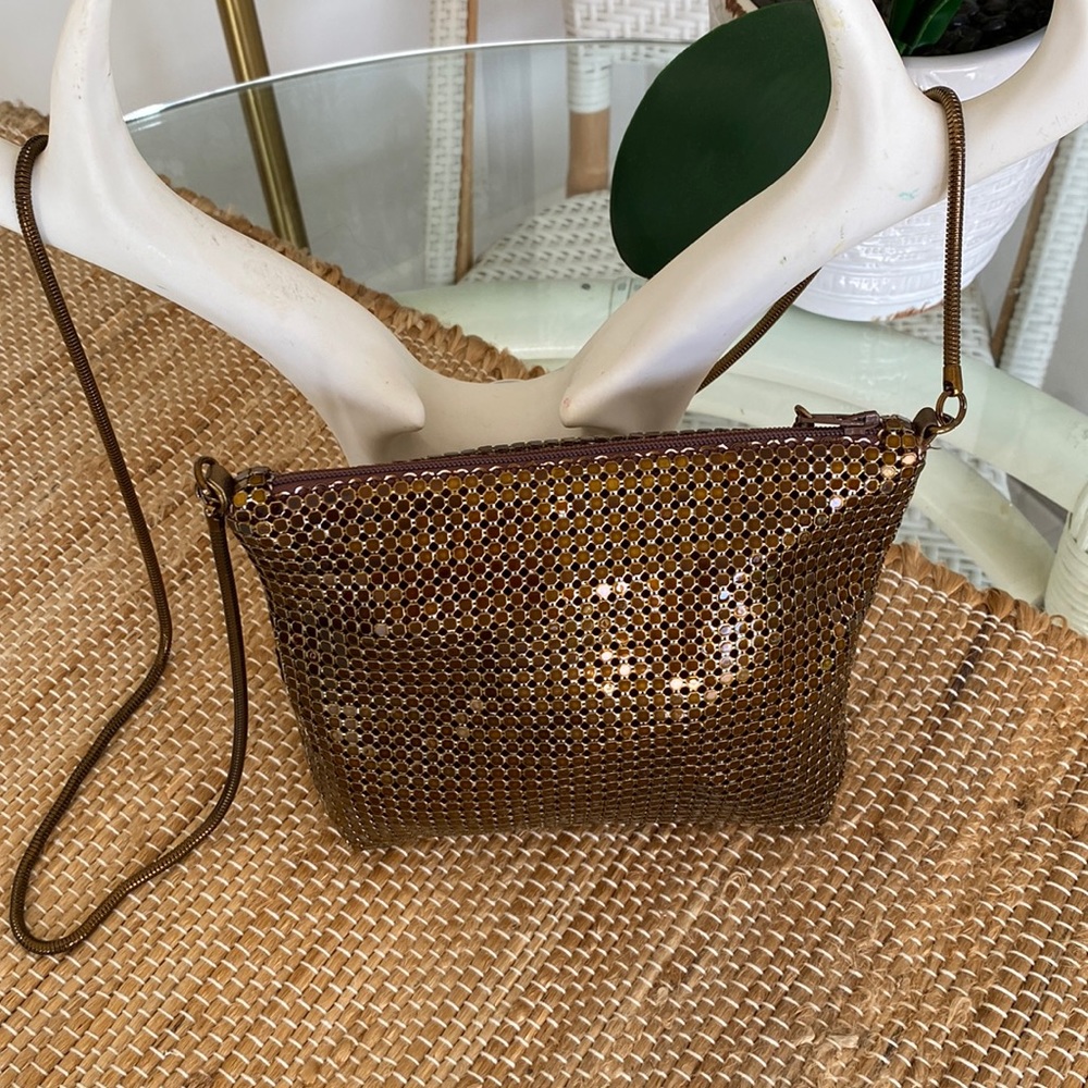 Vintage Bronze Mesh Shoulder Everything Bag